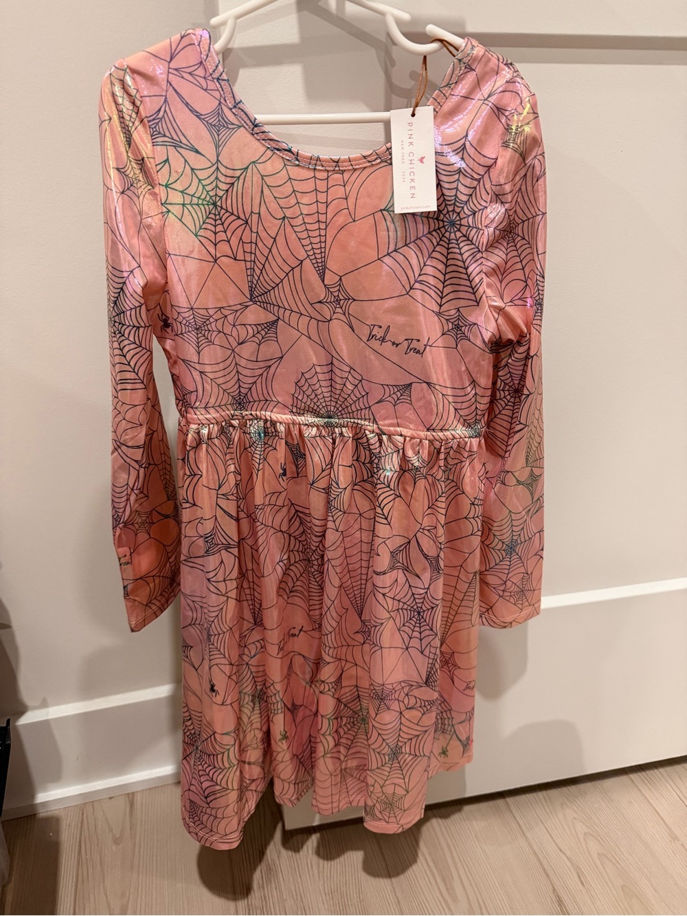 Pink Chicken Pink Floral & Web Long-Sleeve Casual Dress